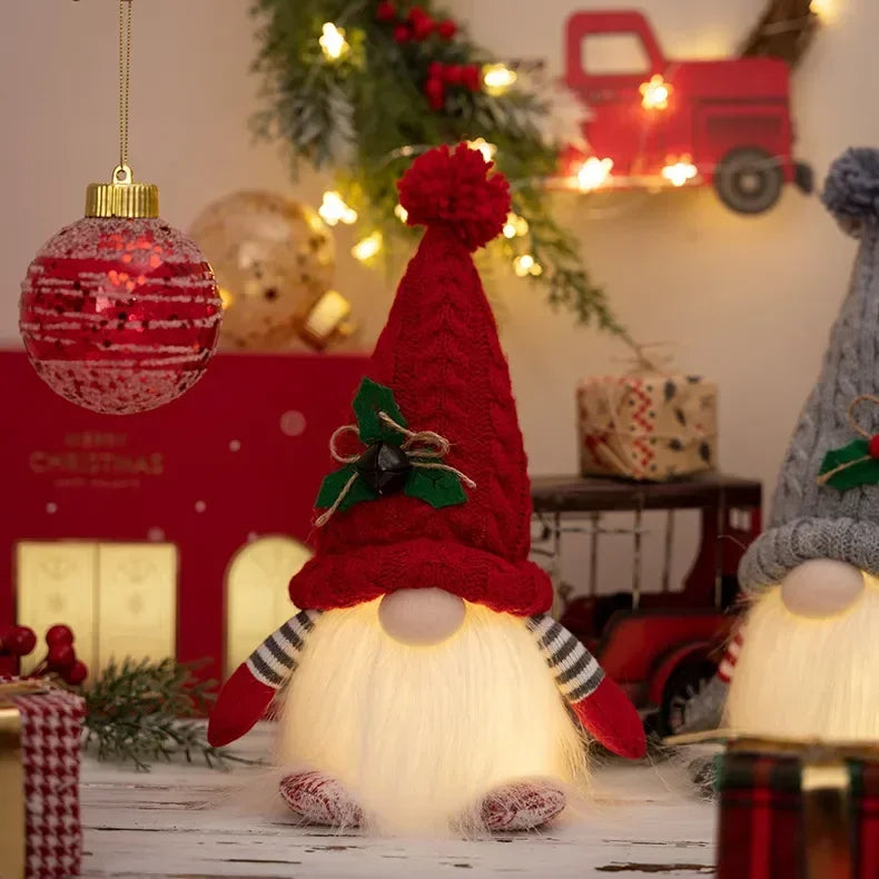 Glowing Knitted Gnome Doll with LED Night Light