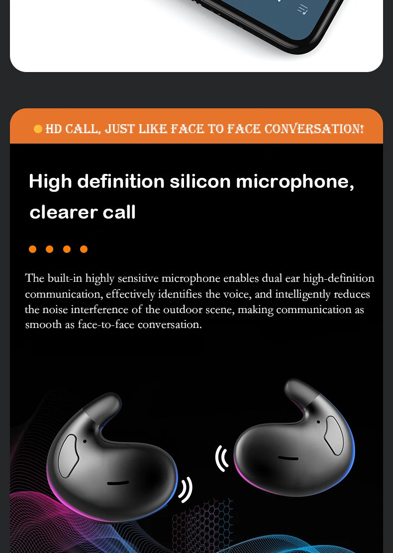 SK Ultra-Thin Sleep Headphones Bluetooth 5.3 Waterproof Earbuds
