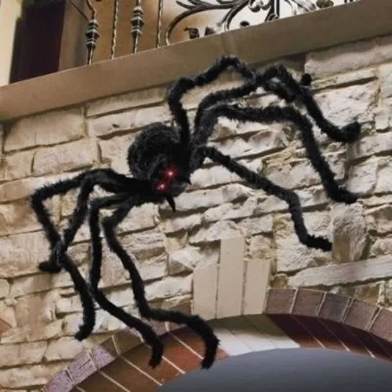 Halloween Giant Black Plush Spider Decoration