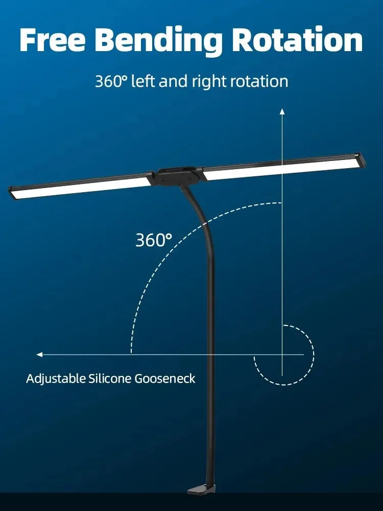 Single & Double Head Monitor  LED Clip Desk Lamp