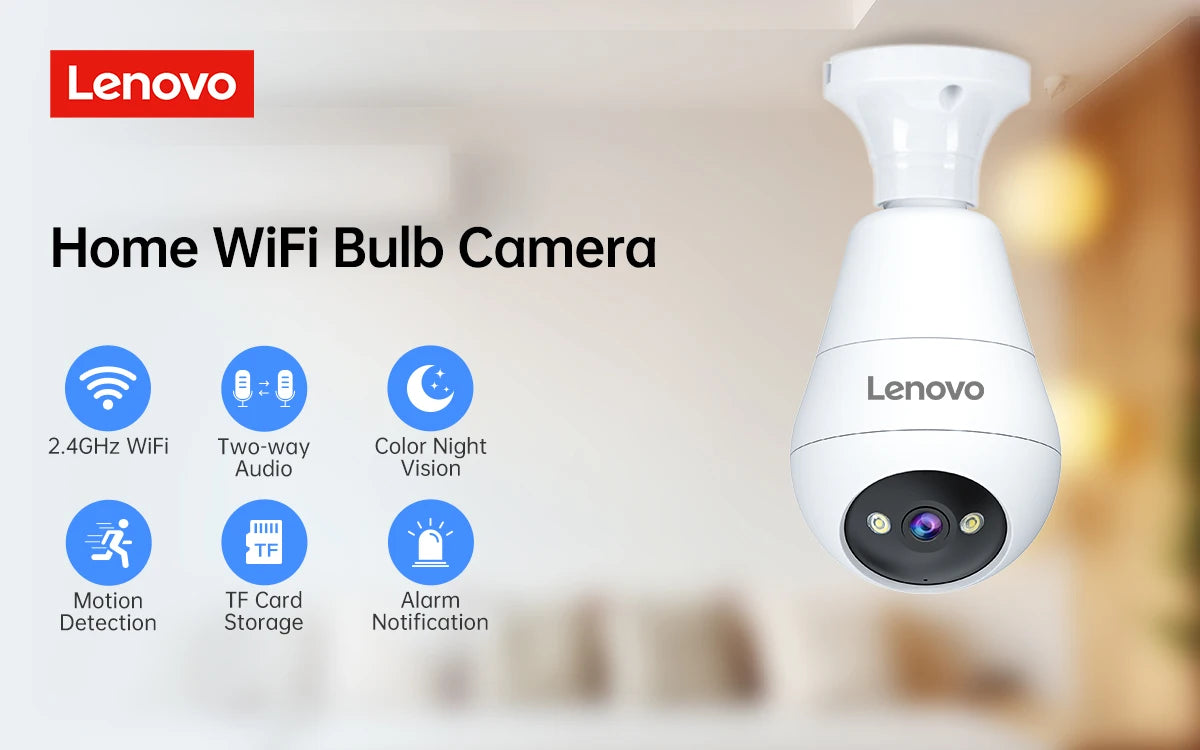 Lenovo WiFi E27 Bulb Surveillance Camera