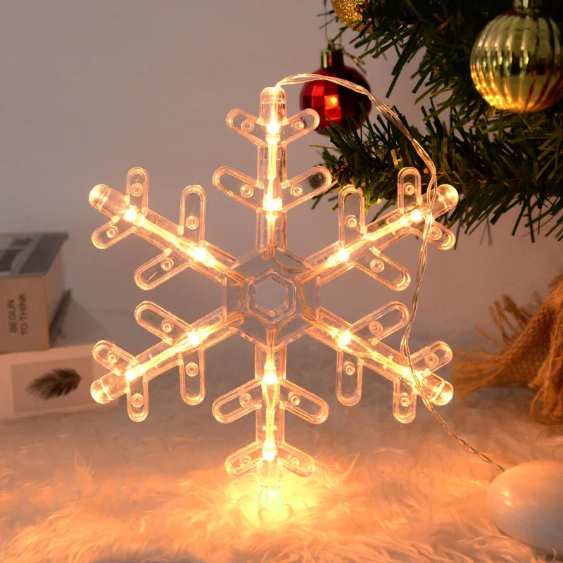 Christmas LED Snowflake Santa Deer Window Decor