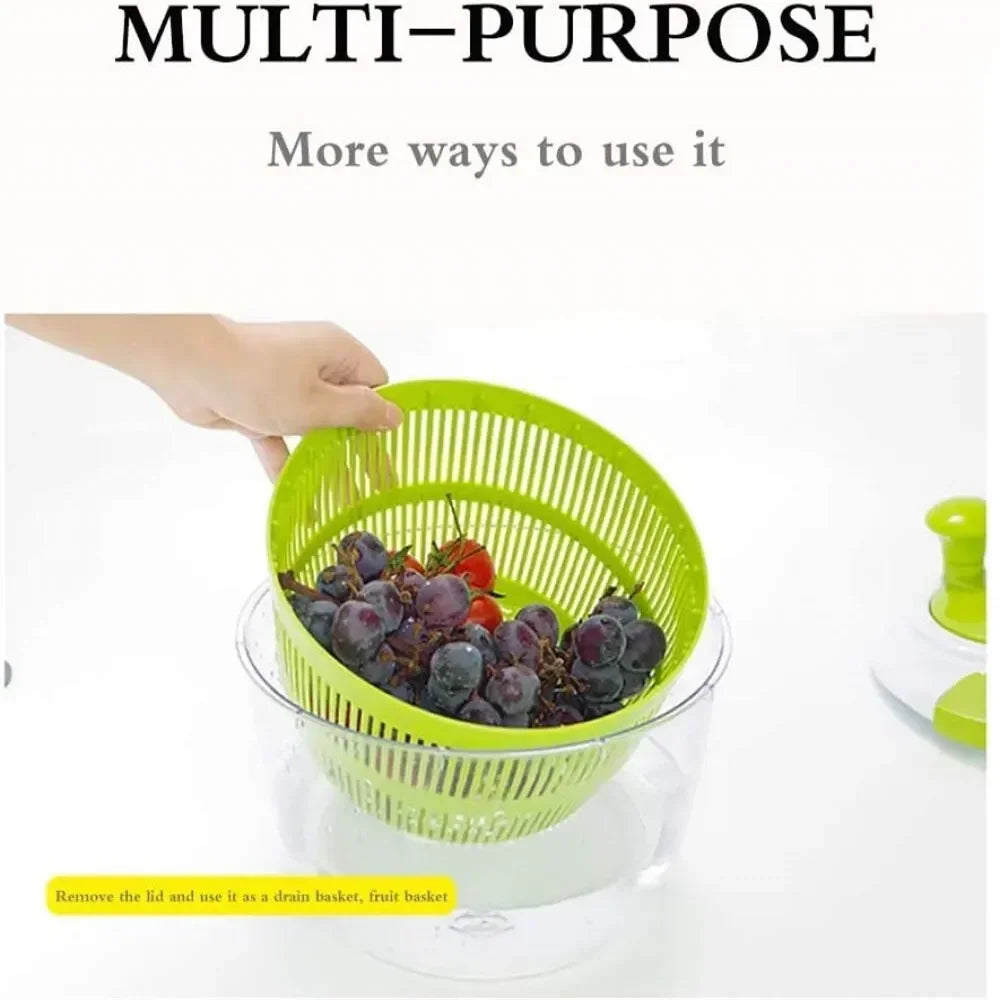 Salad Spinner Dryer Hand Crank Vegetable & Fruit Drain Basket
