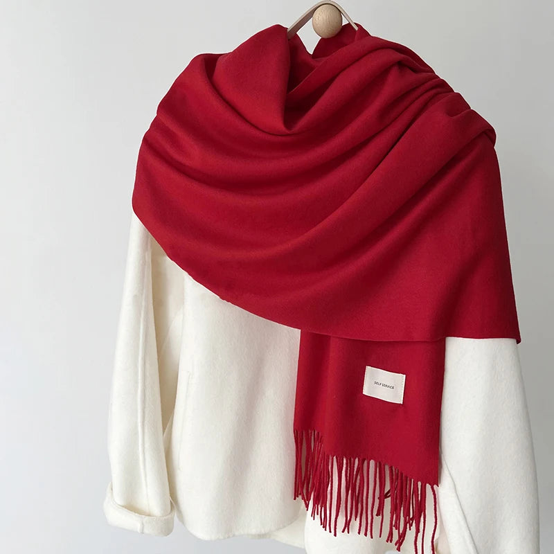 Women’s Winter Solid Color Scarf  Soft Cashmere Pashmina Shawl