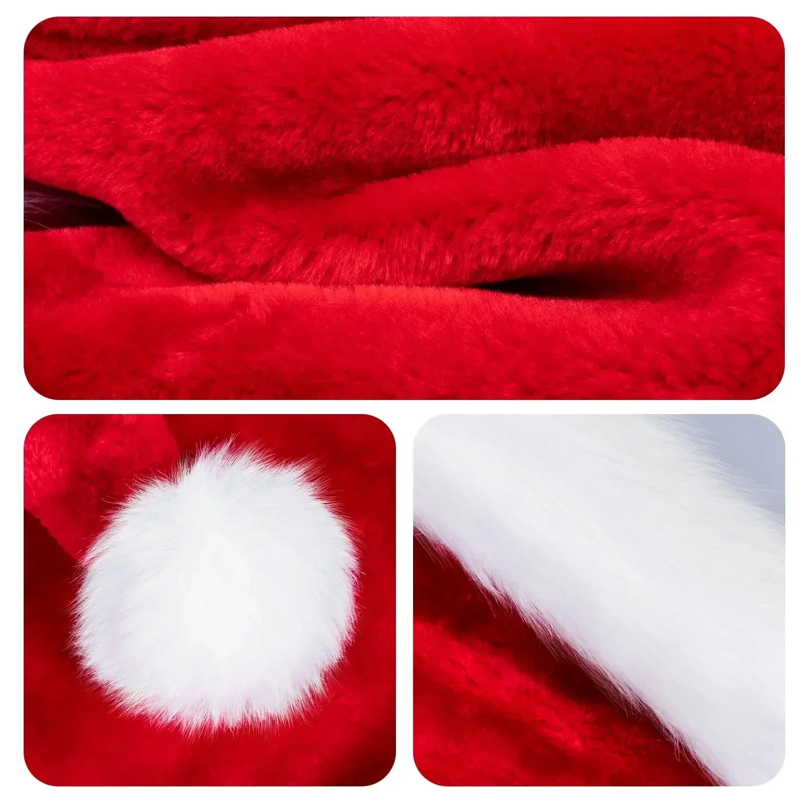 Plush Christmas Santa Hat for Adults & Kids