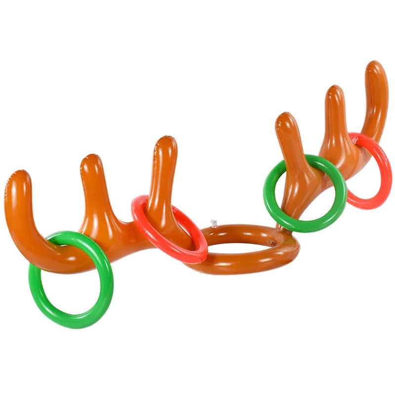 Christmas Inflatable Reindeer Antler Hat Ring Toss Game