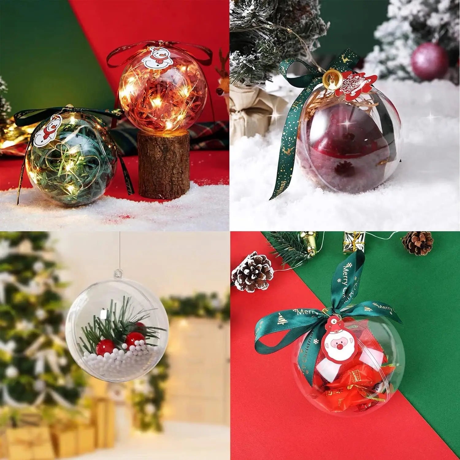 DIY Hollow Christmas Baubles - Transparent Fillable Ornaments