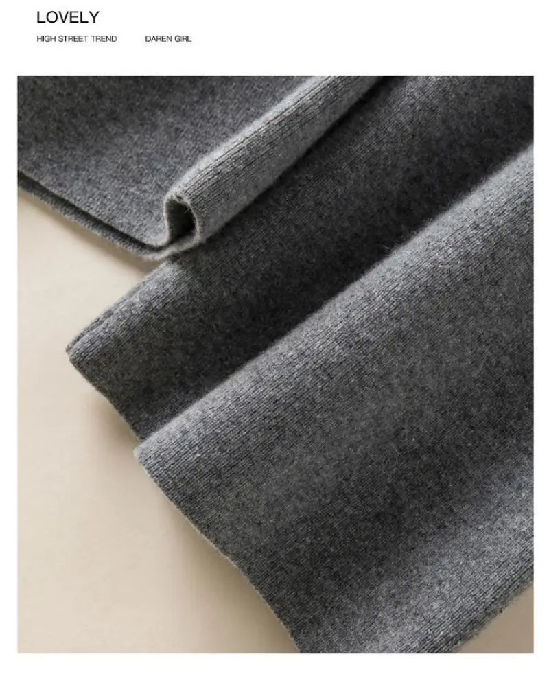 Women’s Thick Knitted High-Waist Straight Pants