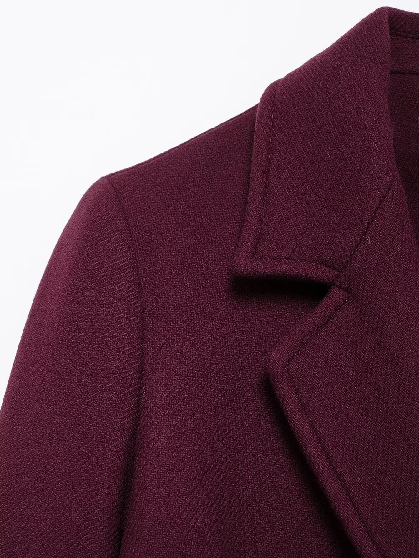 Women's Burgundy Woolen Coat