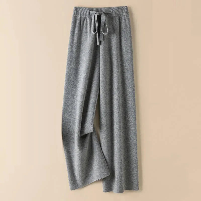 Women’s Thick Knitted High-Waist Straight Pants
