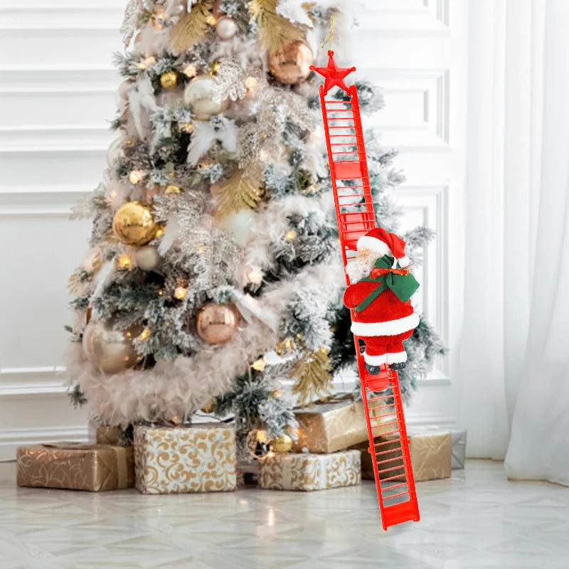 Santa Claus Climbing Ladder