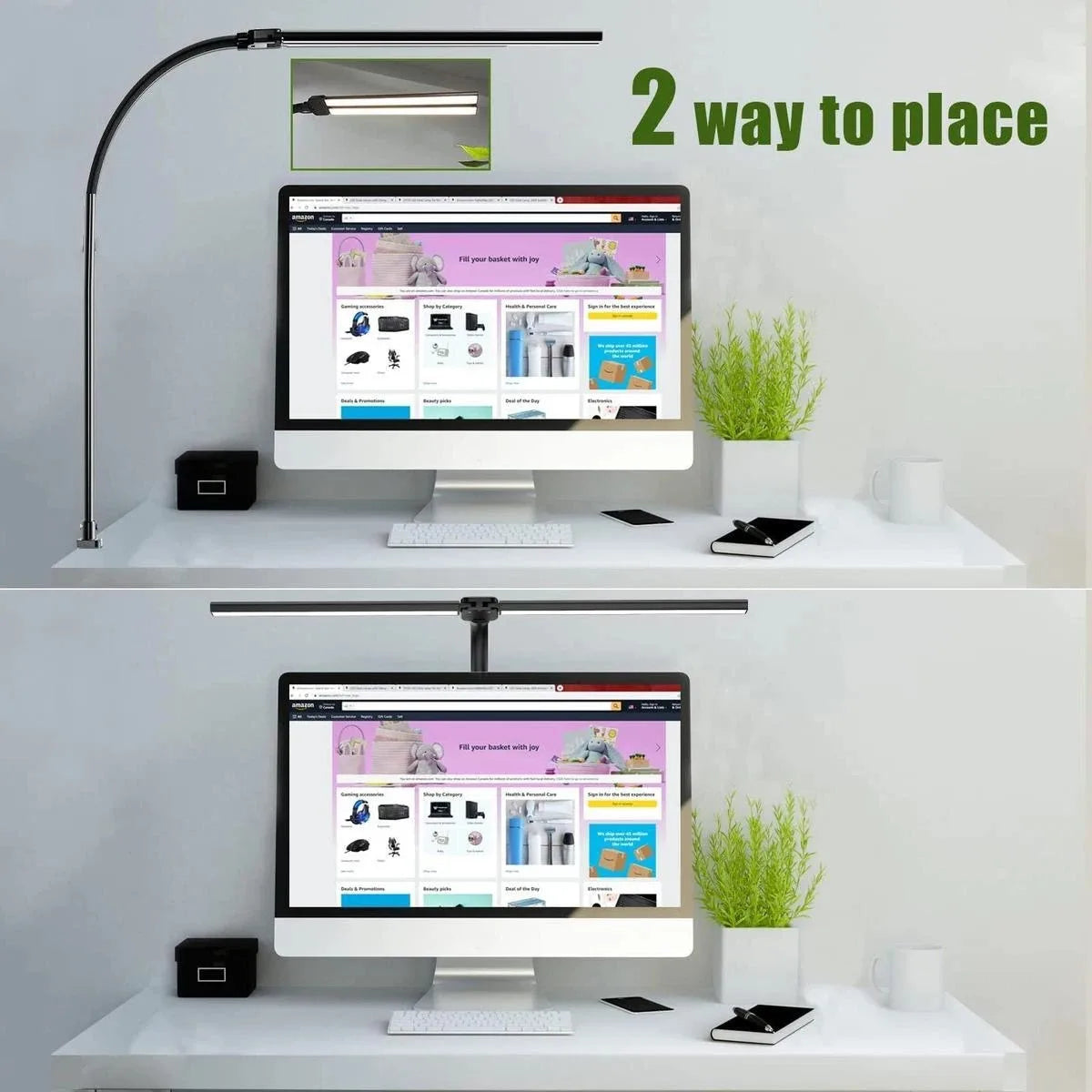 Single & Double Head Monitor  LED Clip Desk Lamp