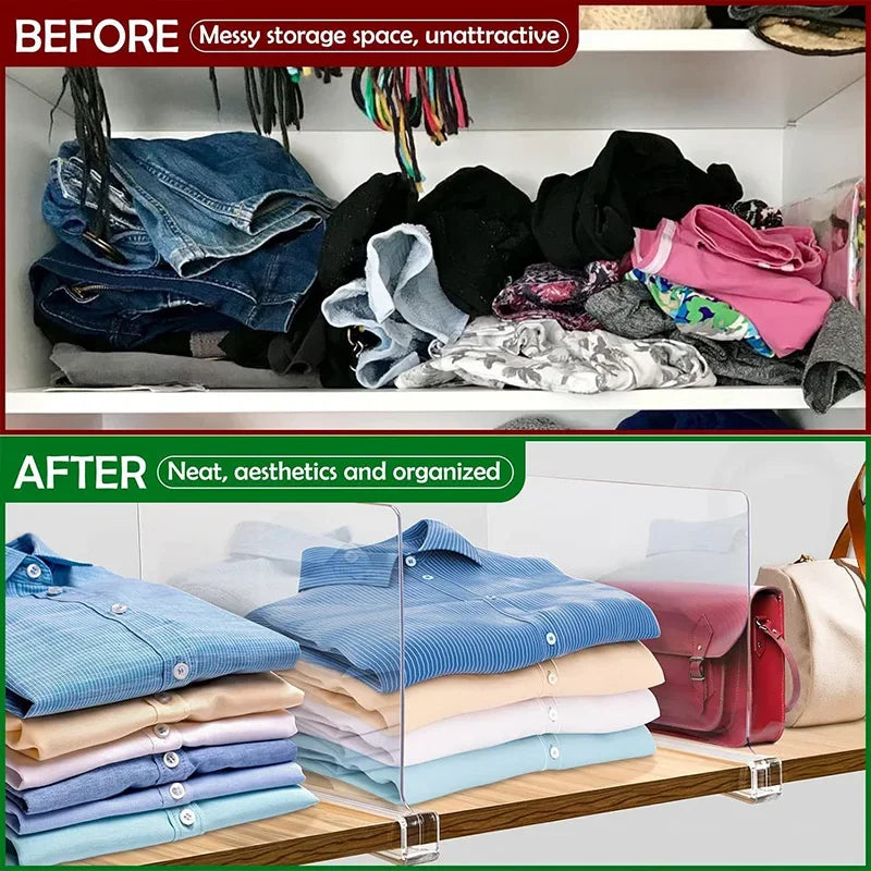 Transparent Closet Shelf Dividers Wardrobe Organizer