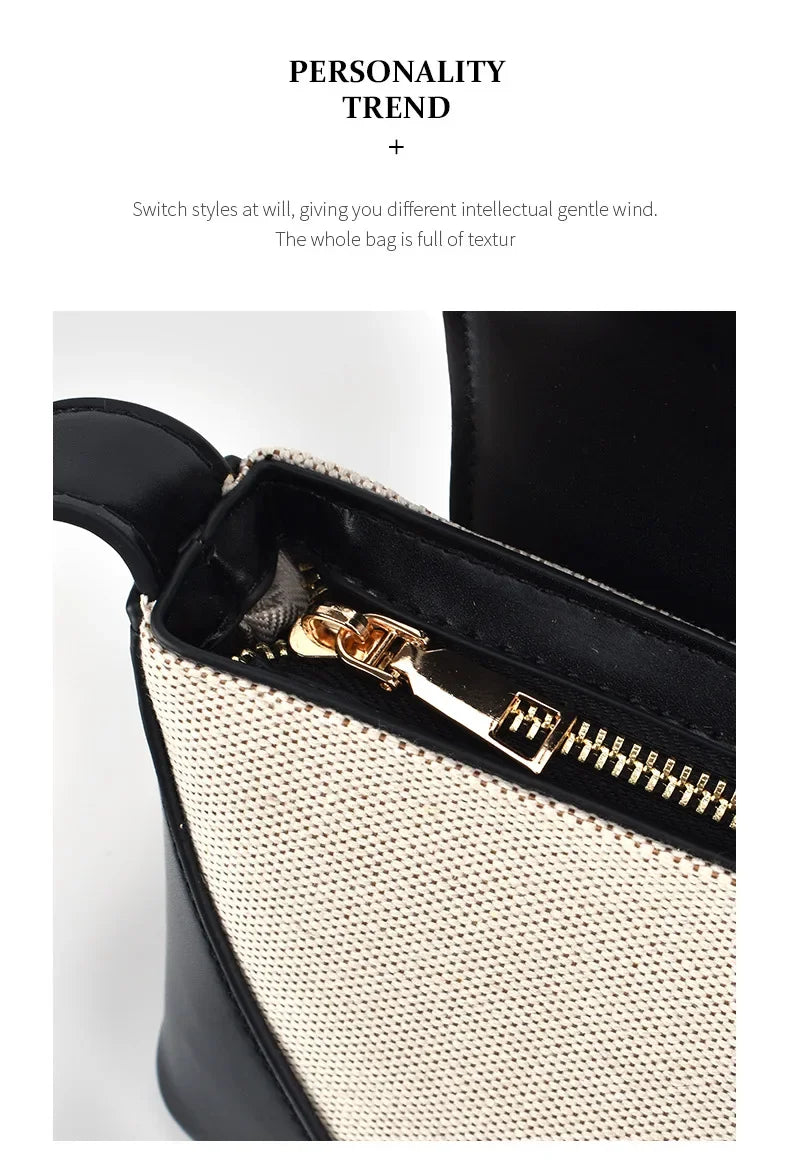Nichedesign Color Block French Bread Shoulder Bag