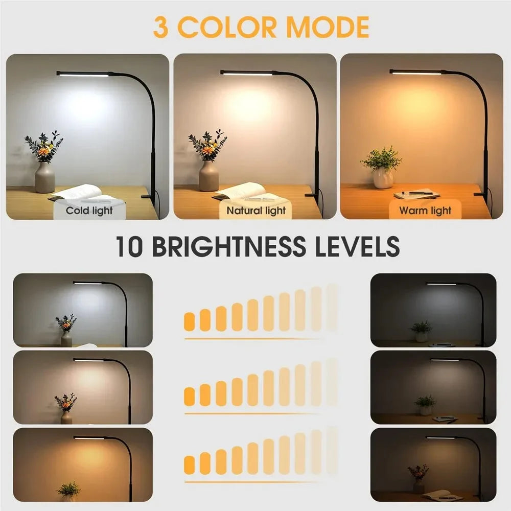 Single & Double Head Monitor  LED Clip Desk Lamp