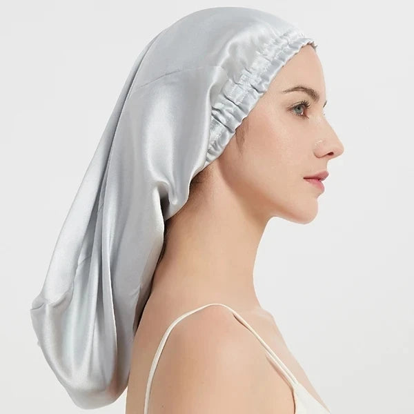Silk Long Hair Wrap Bonnet  Night Sleeping Cap