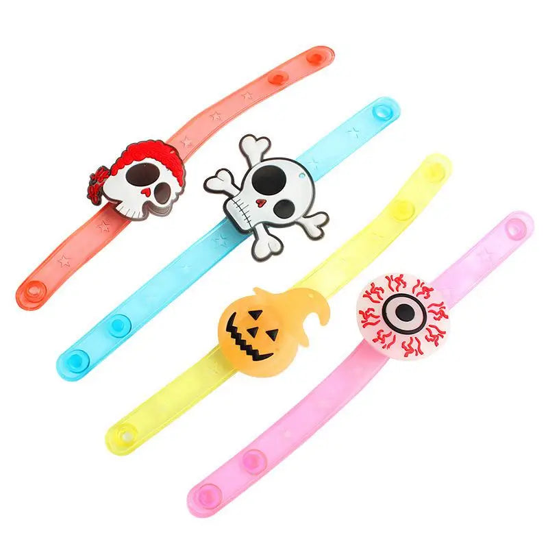 5/10/20pcs Glowing Halloween Bracelets Rings Children Toys Props Halloween Party Decoration Treat Kids Party Gift Pinata Fillers