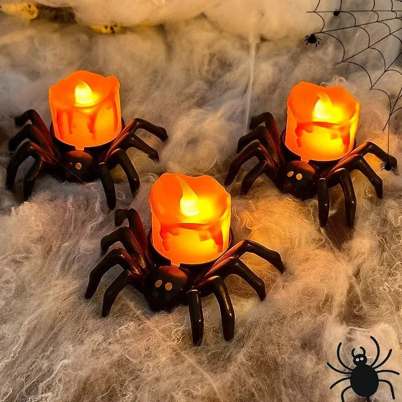 Halloween LED Glowing Spider Candle Lamp 🕷️🕯️