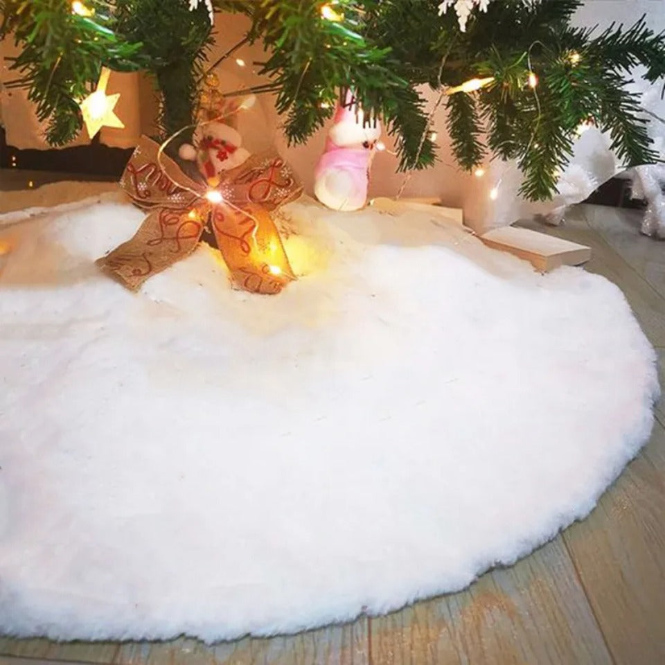 Plush Christmas Tree Skirt Base Mat