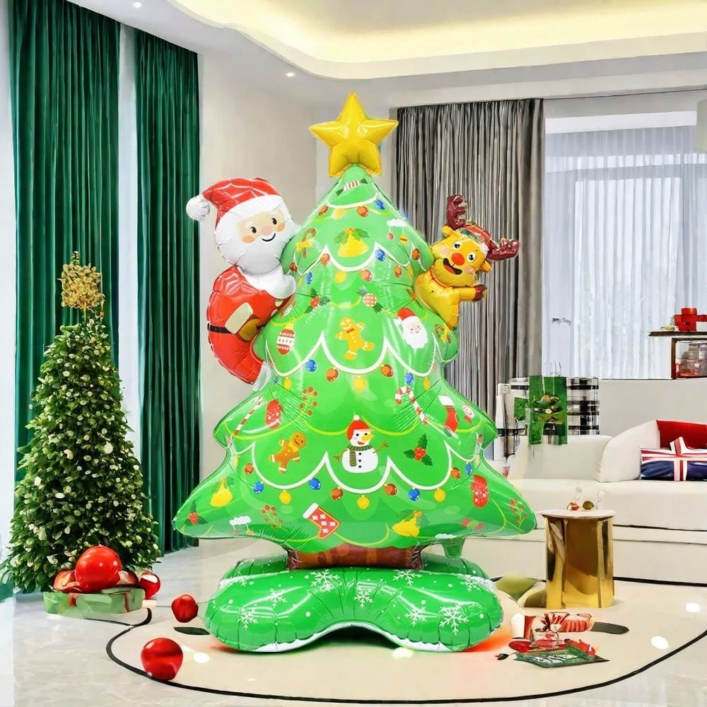 Large Inflatable Christmas Tree & Foil Balloons