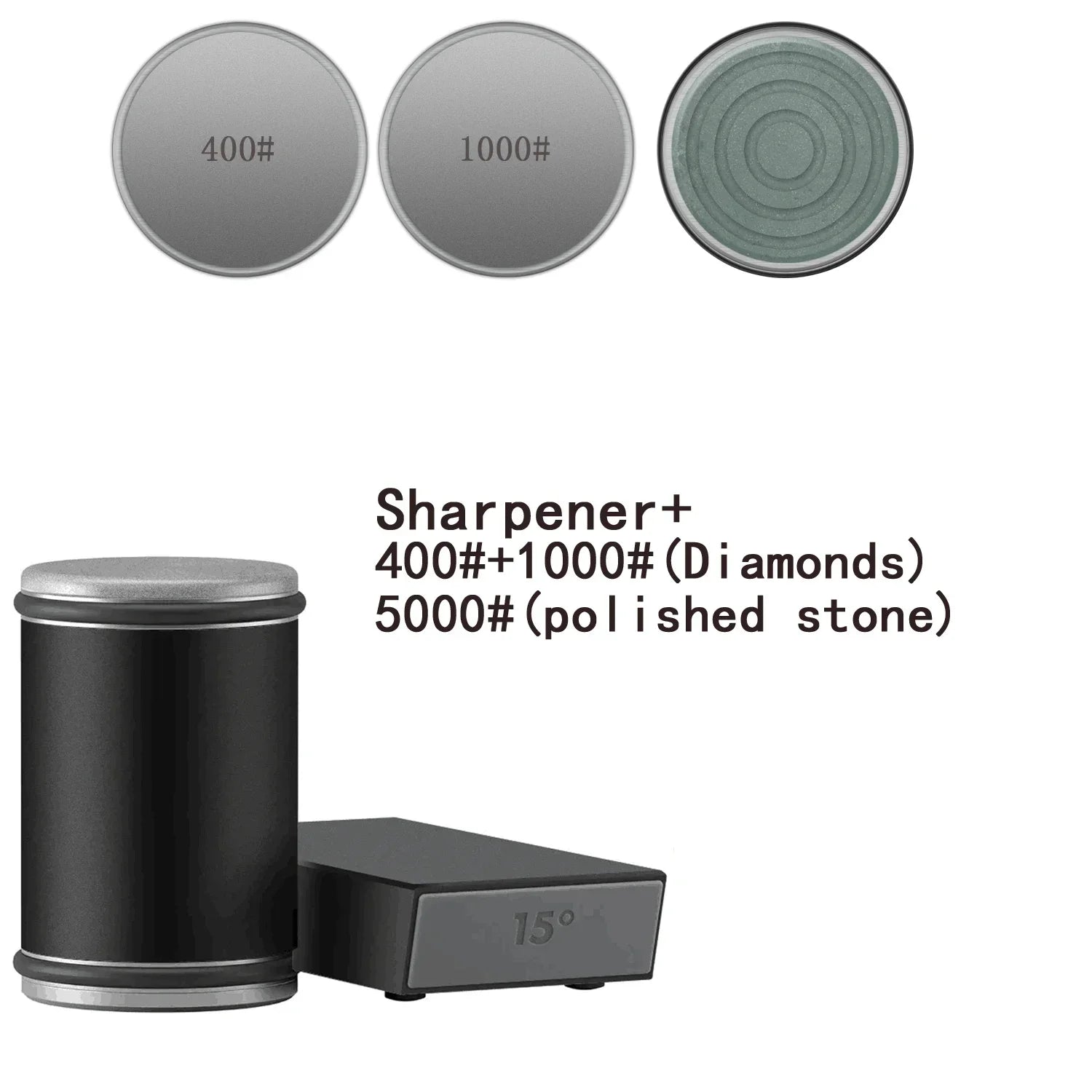 Rolling Knife Sharpener with Magnetic Holder & Diamond Sharpening Stone