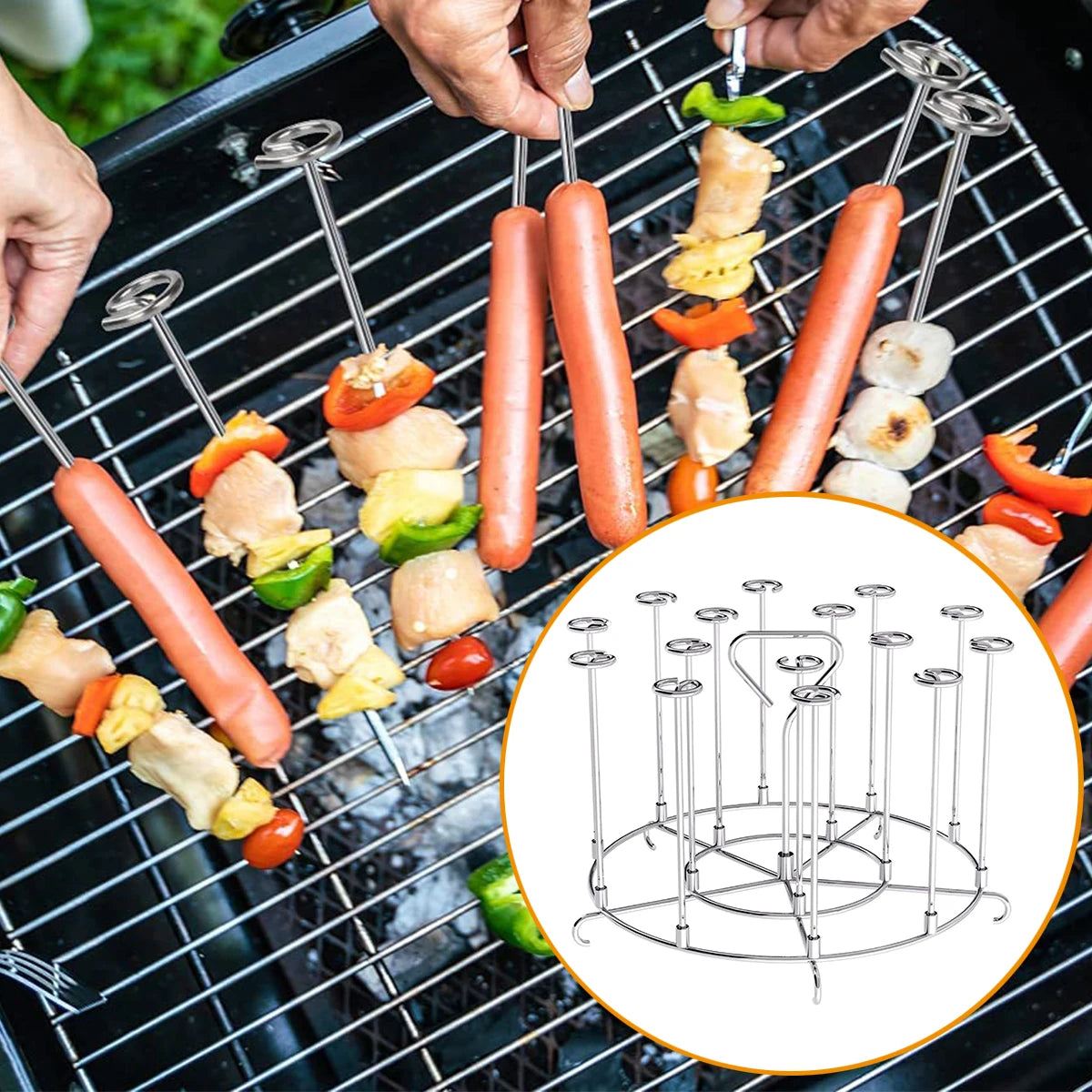 Stainless Steel Air Fryer Skewer Stand