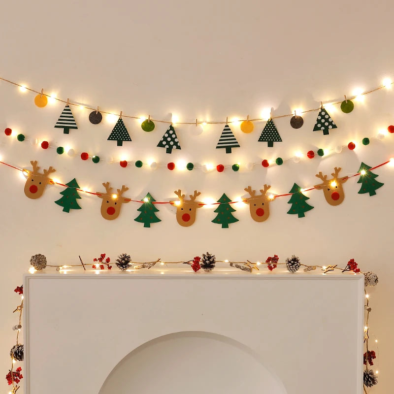 DIY Handmade LED String Light Christmas Banner