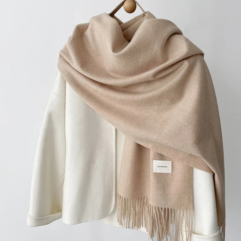 Women’s Winter Solid Color Scarf  Soft Cashmere Pashmina Shawl