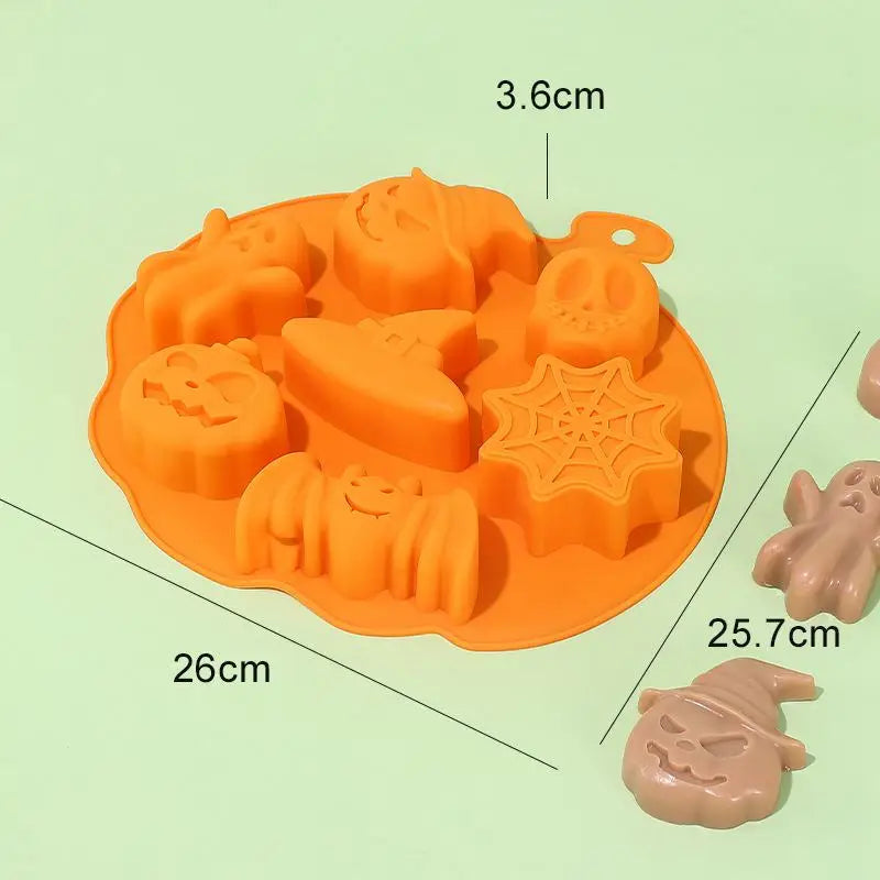 Pumpkin Halloween Silicone Mold for Cake, Biscuit, Candy Baking