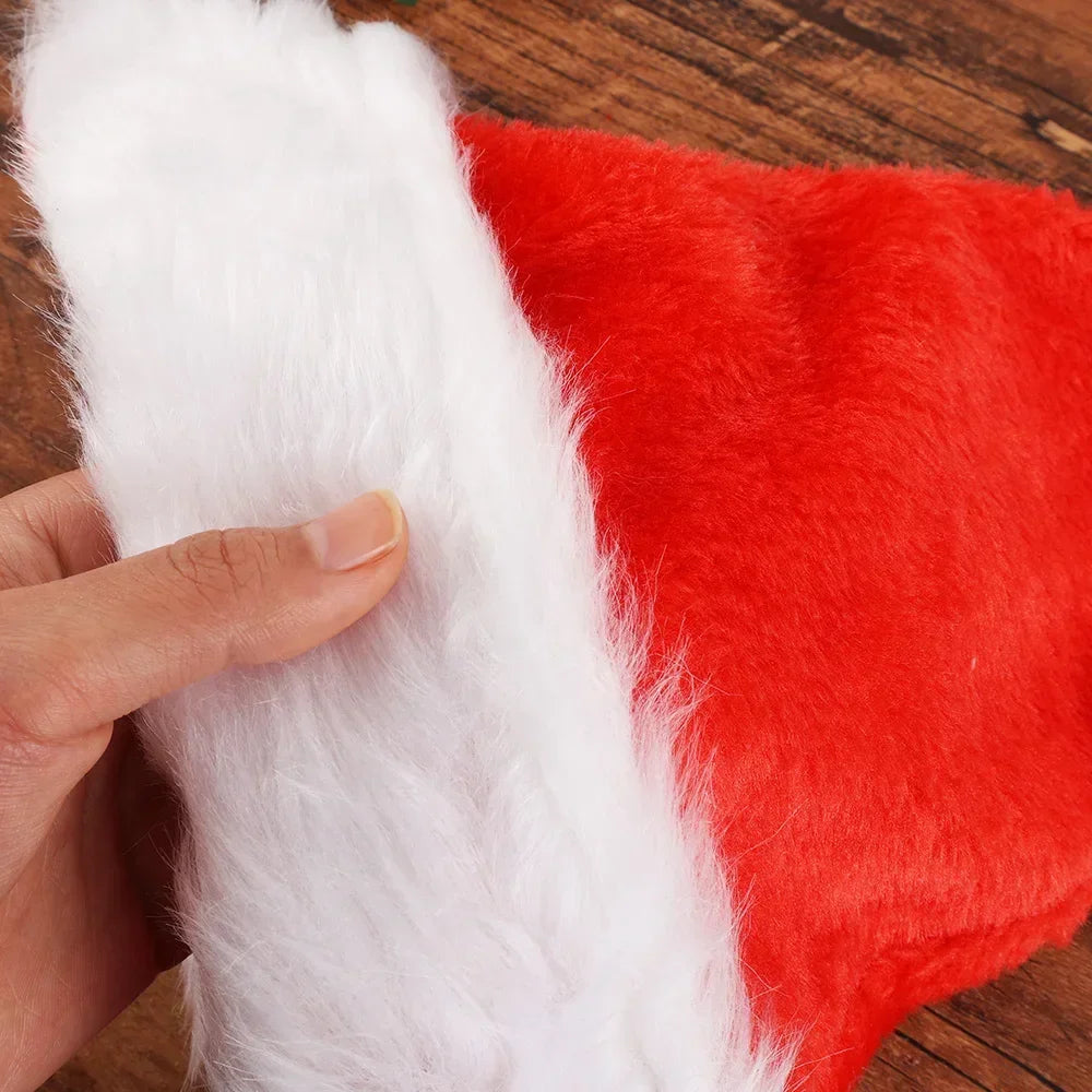 Plush Christmas Santa Hat for Adults & Kids