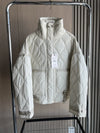 Quilted Jacket Drawstring High Neck Cotton Coat