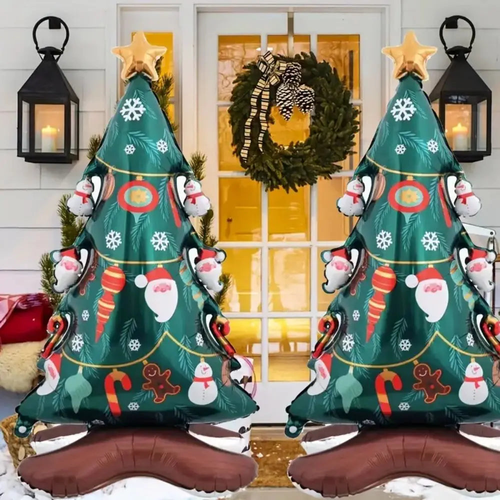 Large Inflatable Christmas Tree & Foil Balloons