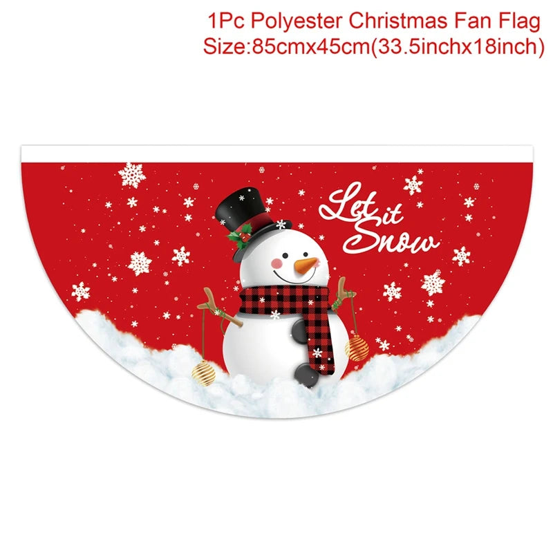 Christmas Fan-Shaped Flag Banner