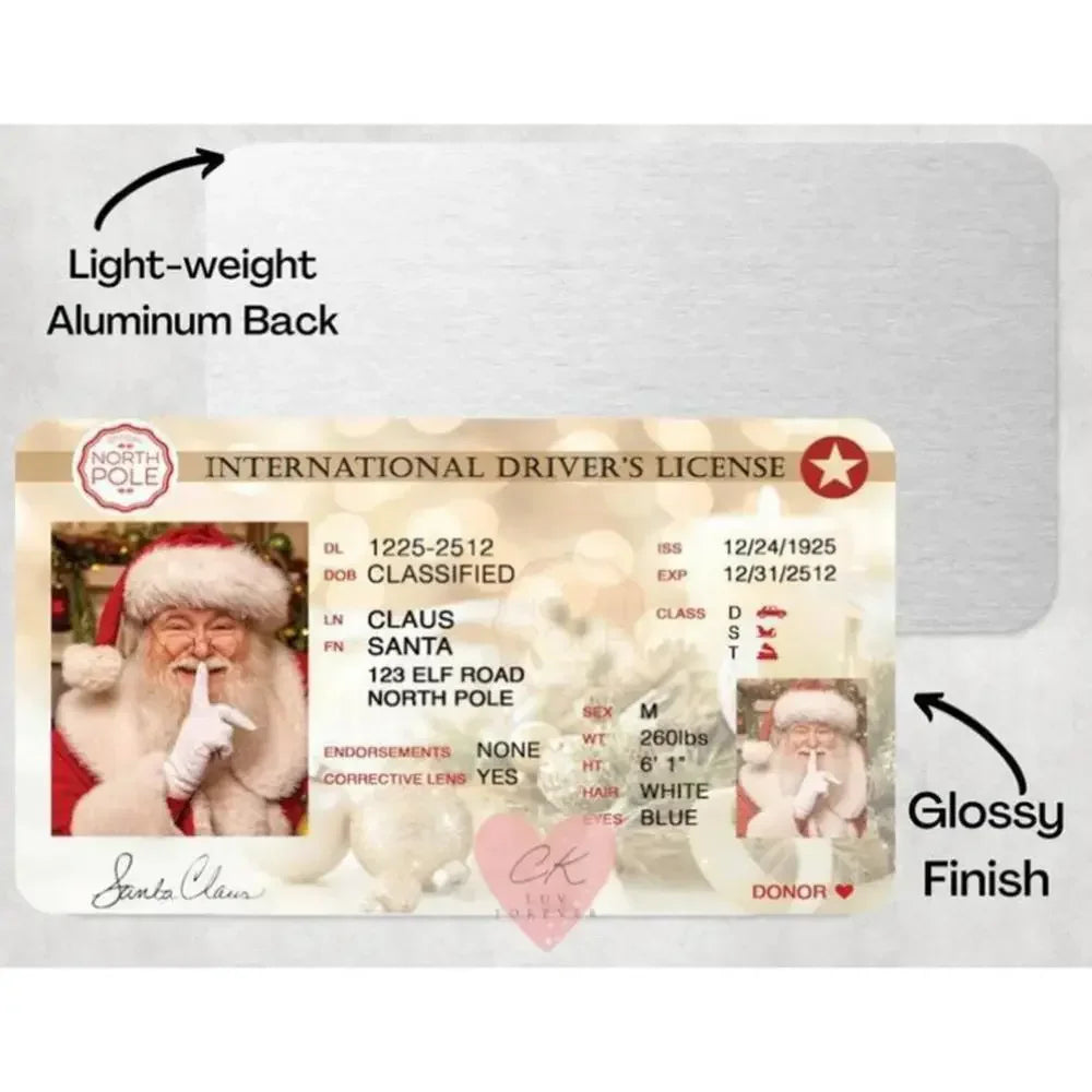 Santa Claus Flying License Christmas Card