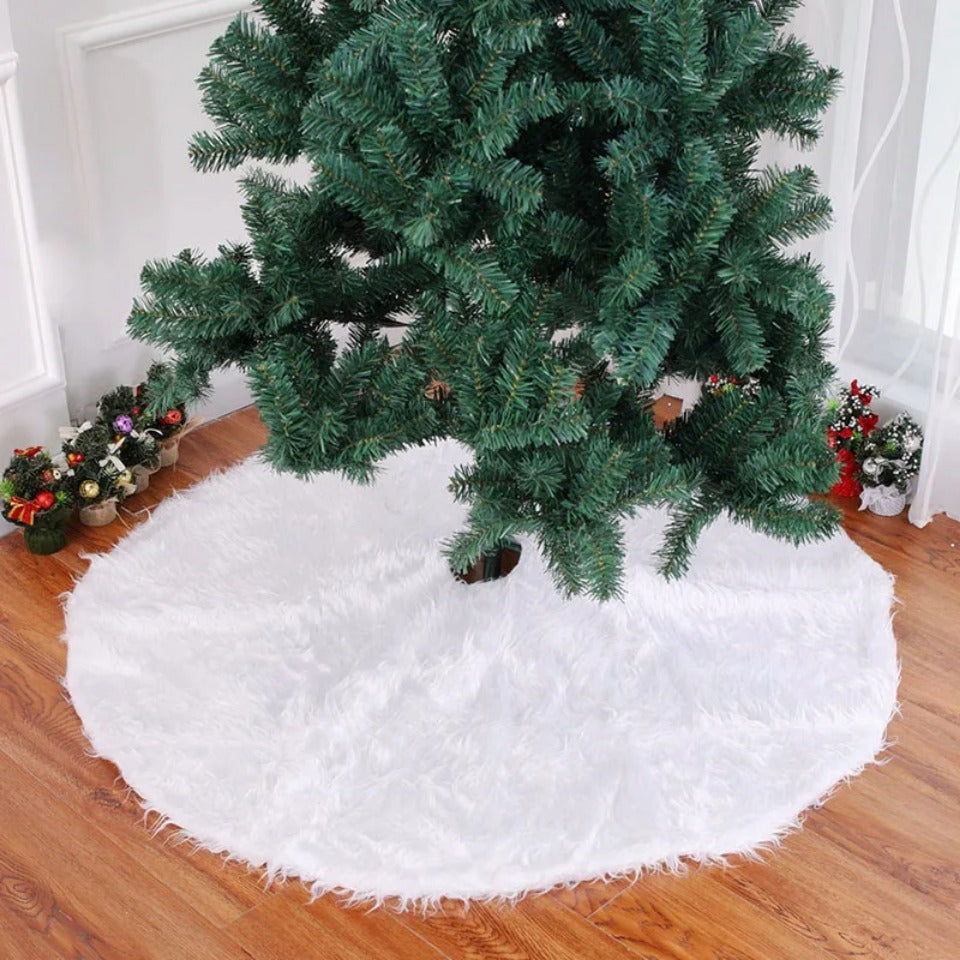 Plush Christmas Tree Skirt Base Mat