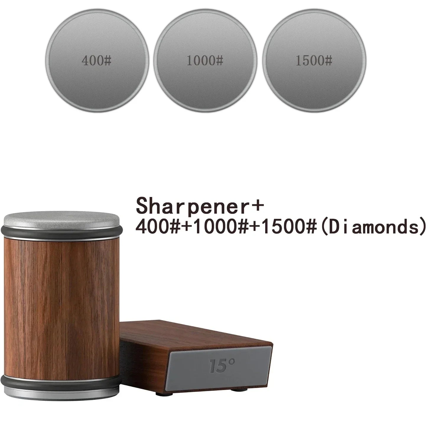 Rolling Knife Sharpener with Magnetic Holder & Diamond Sharpening Stone
