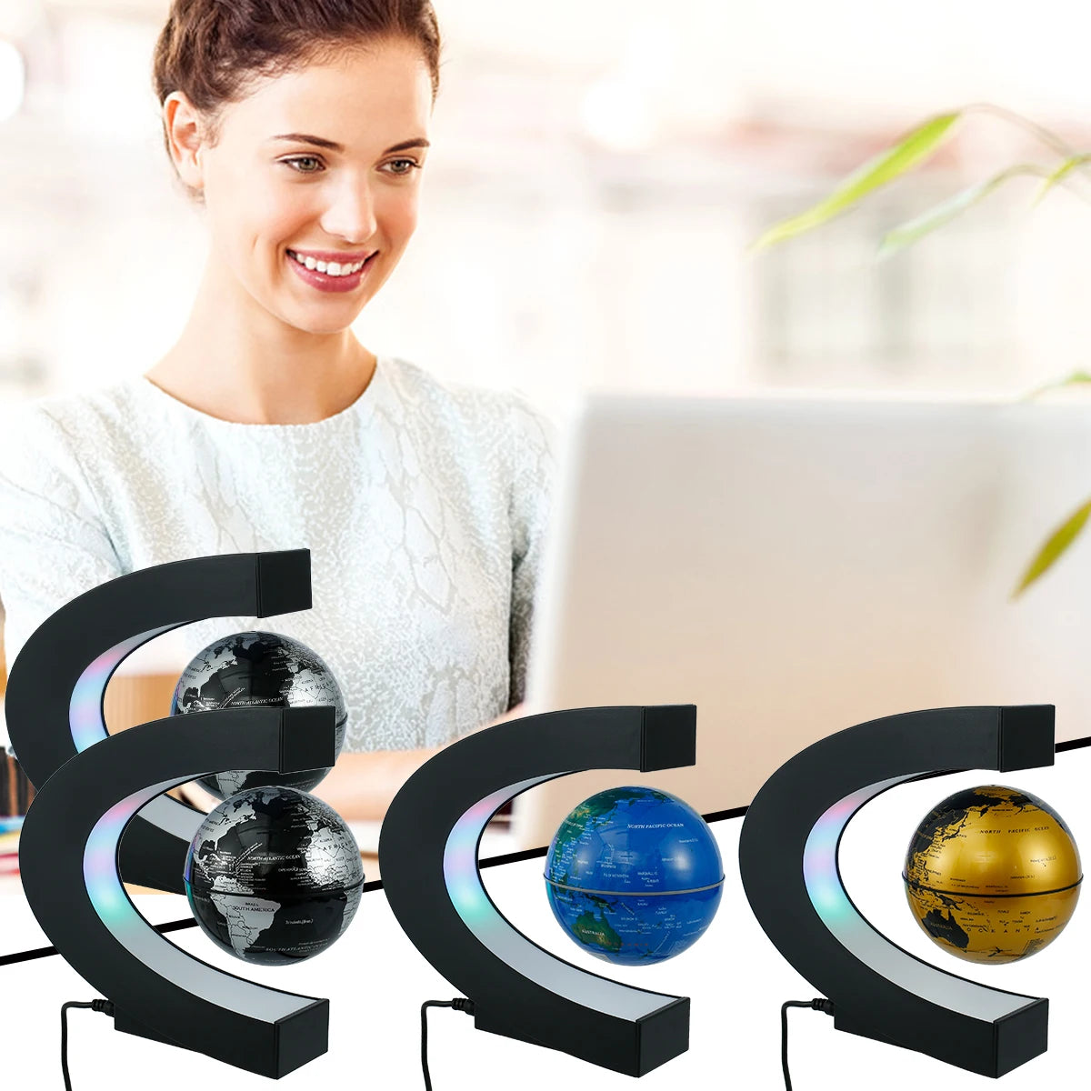 World Map Magnetic Levitation Globe