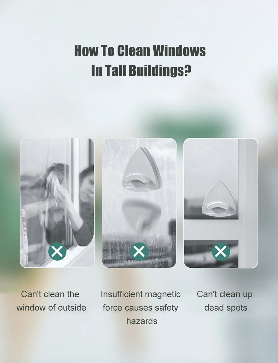 NEW Magnetic Window Cleaner Double-Sided Glass Wiper