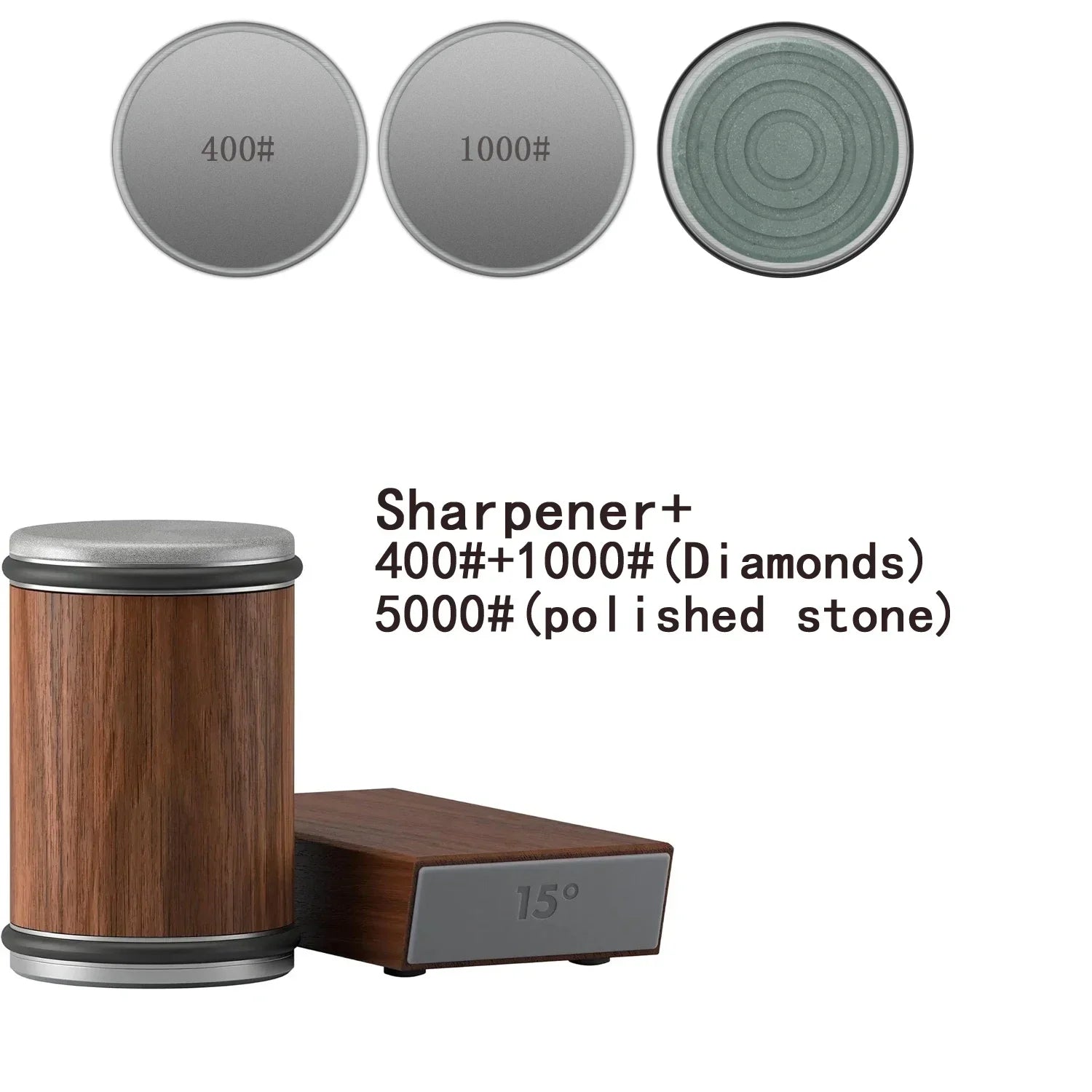 Rolling Knife Sharpener with Magnetic Holder & Diamond Sharpening Stone