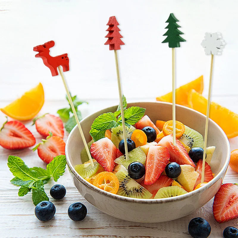 Christmas Fruit Skewer Toothpicks