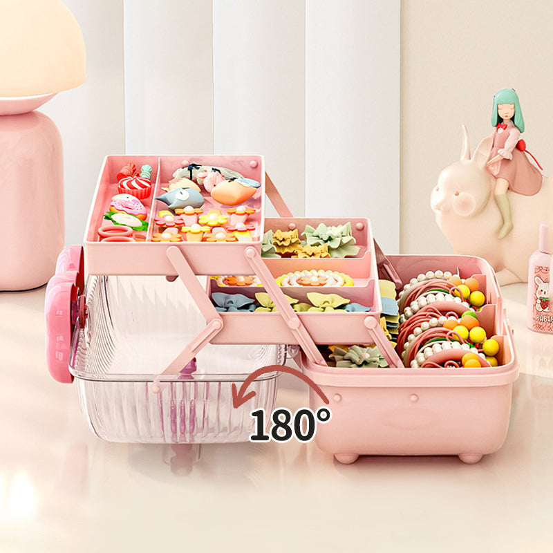 Multi-Layer Hairpin Organizer Cute Kids Jewelry Case & Headband Storage Box