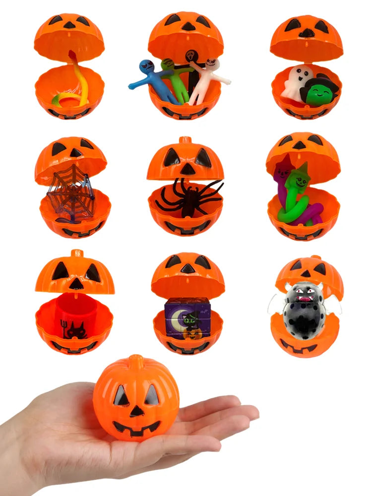 10/20/30 Pcs Halloween Pumpkin Bucket Blind Box Gashapon Storage Box Party Trick Open Lid Pumpkin Candy Mini Pumpkin Shell