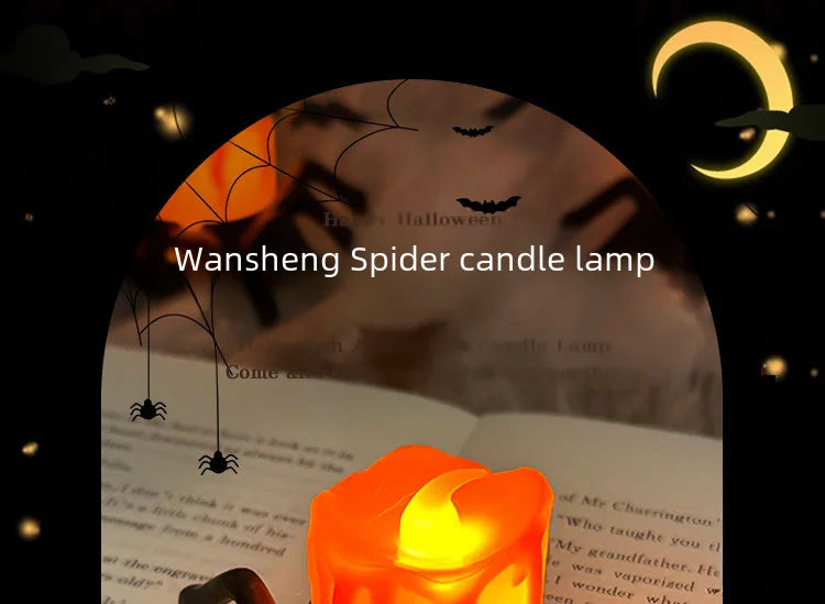 Halloween LED Glowing Spider Candle Lamp 🕷️🕯️