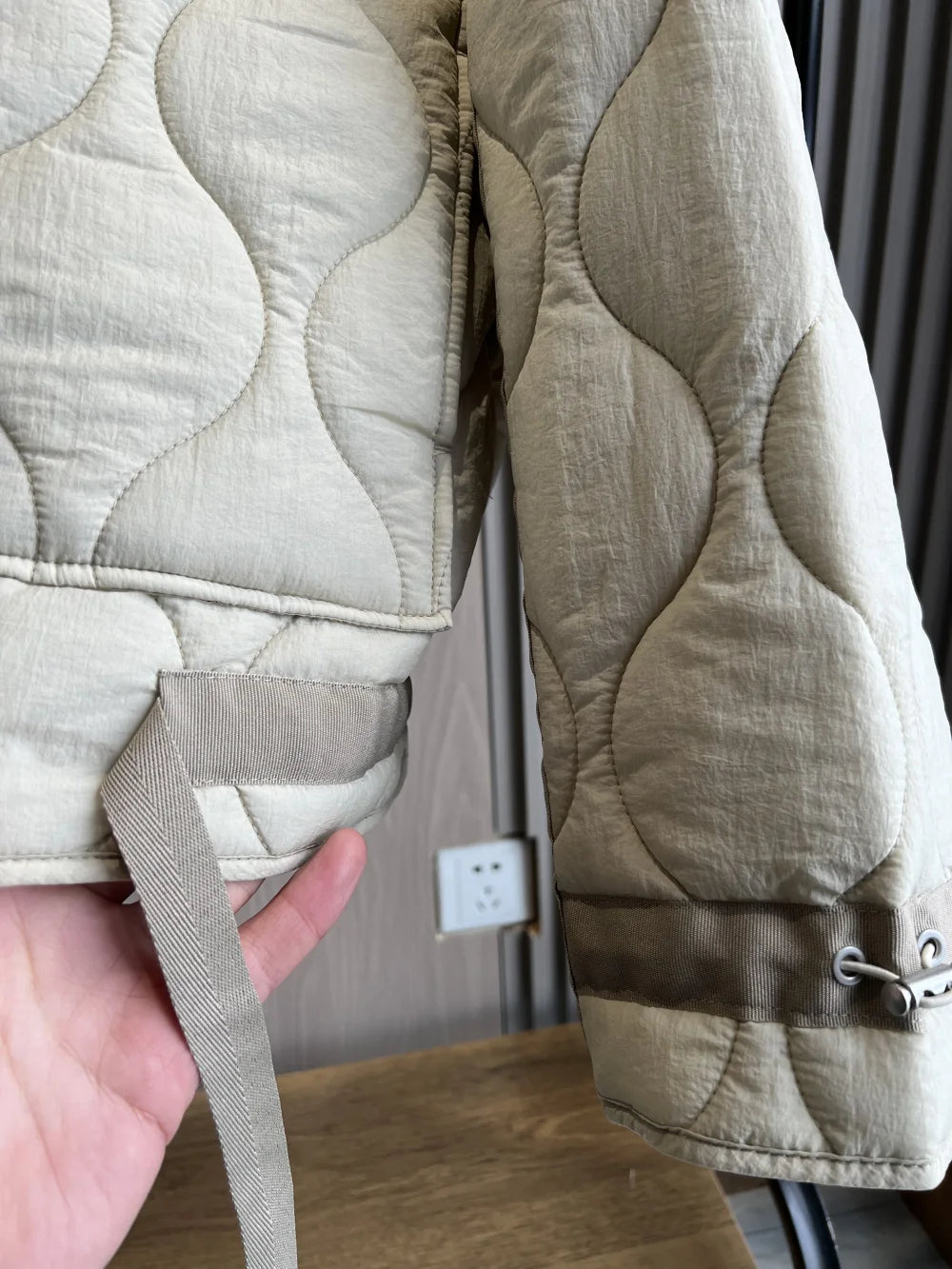 Quilted Jacket Drawstring High Neck Cotton Coat