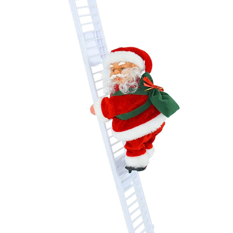 Santa Claus Climbing Ladder