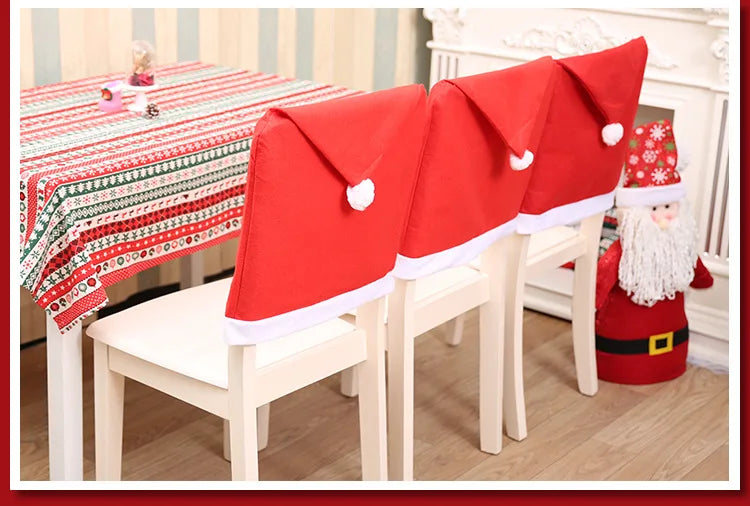 Santa Hat Chair Covers - Christmas Table & Home Decor