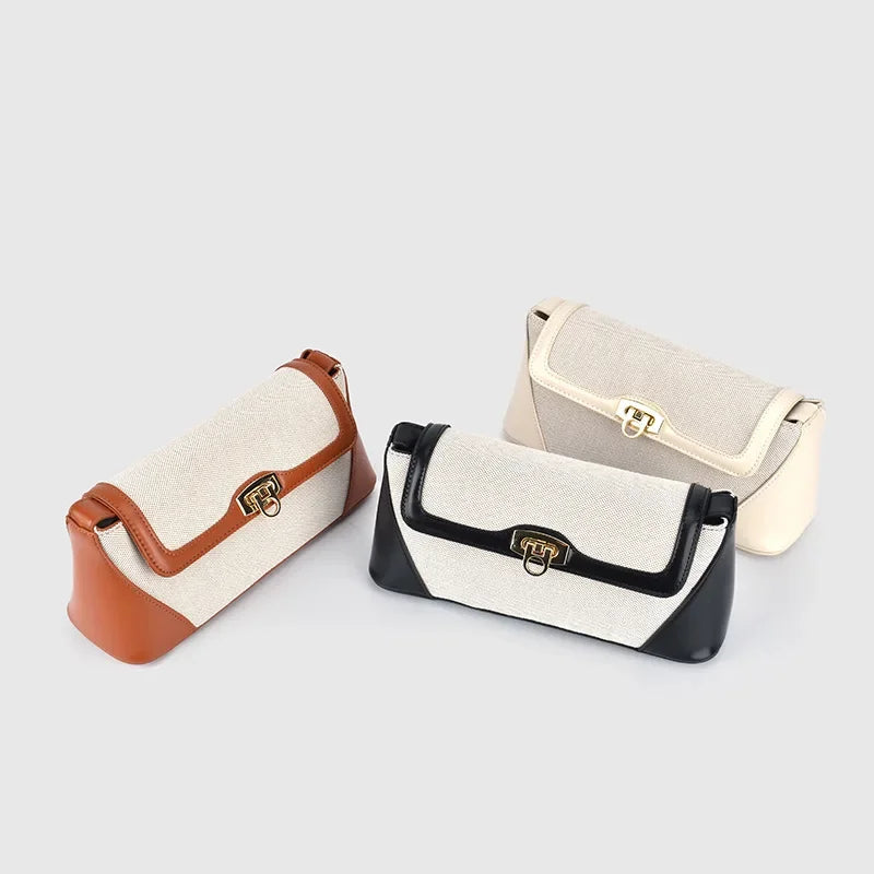 Nichedesign Color Block French Bread Shoulder Bag