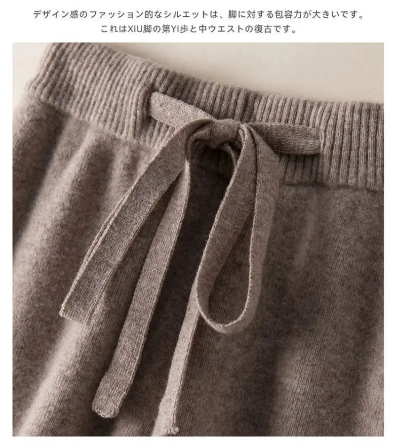 Women’s Thick Knitted High-Waist Straight Pants
