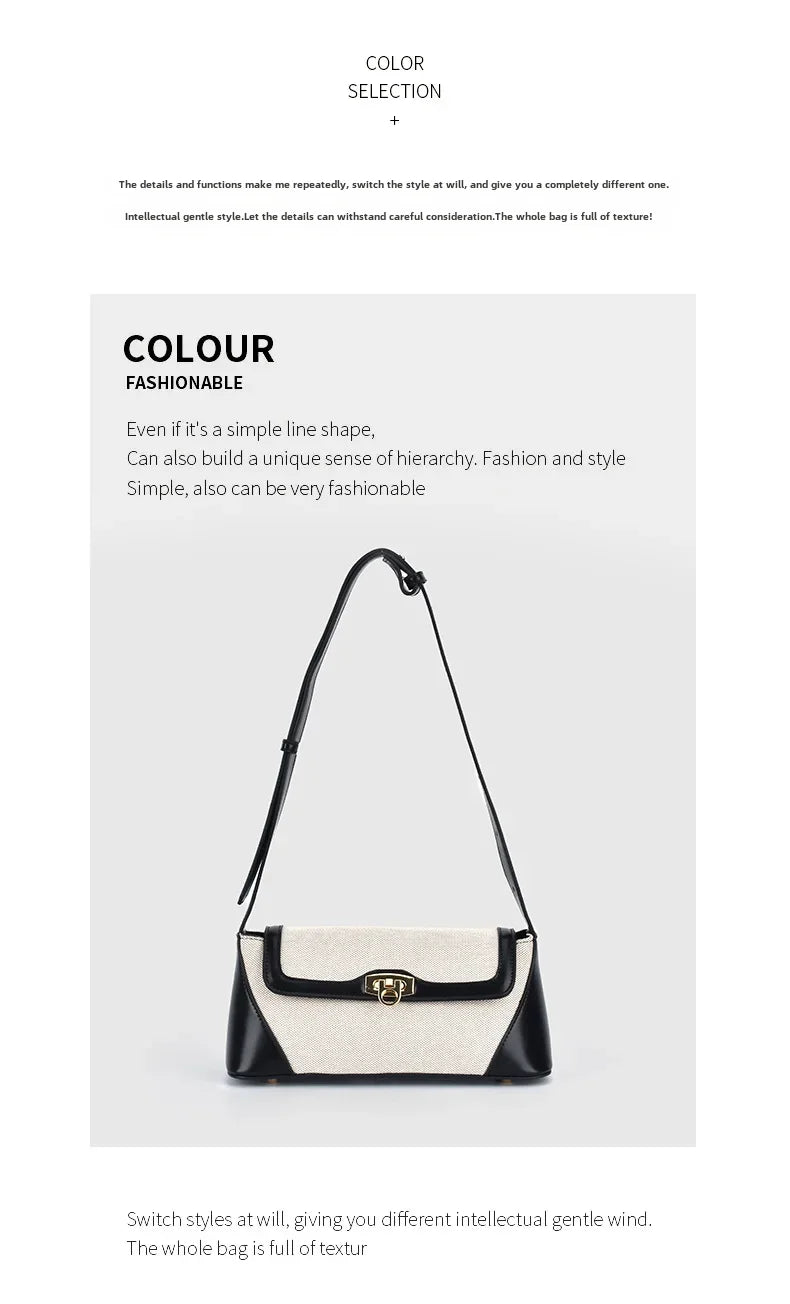 Nichedesign Color Block French Bread Shoulder Bag