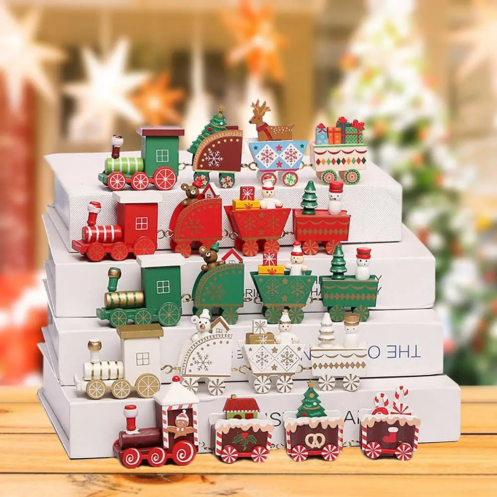 Wooden Christmas Train Ornament